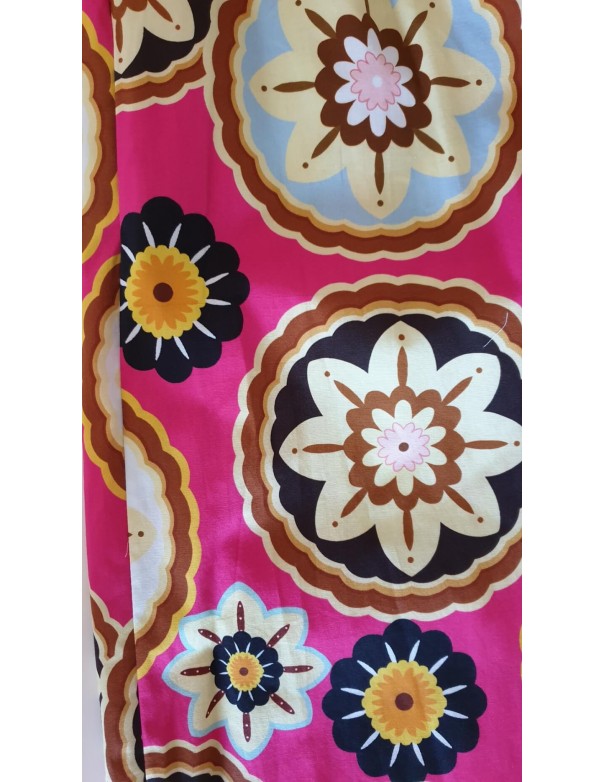Pantalone Donna Largo Fantasia Fucsia