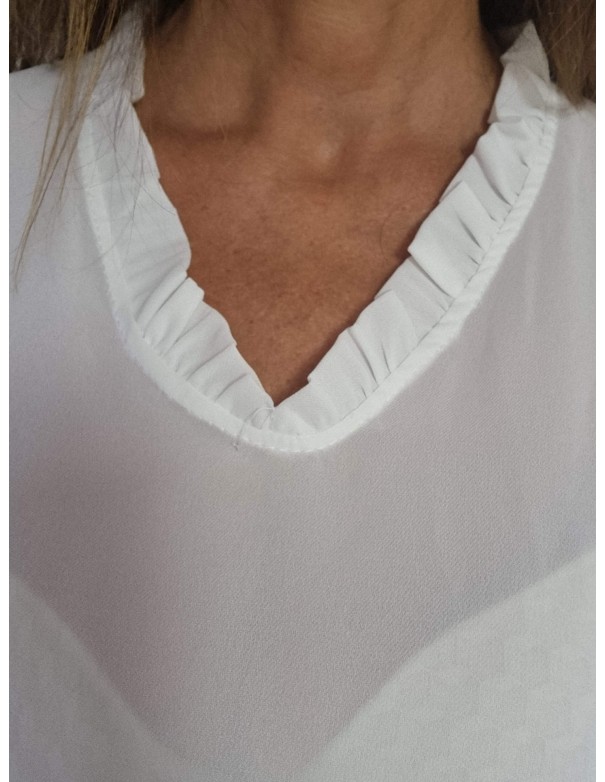 Camicia  Bianca Manica Lunga