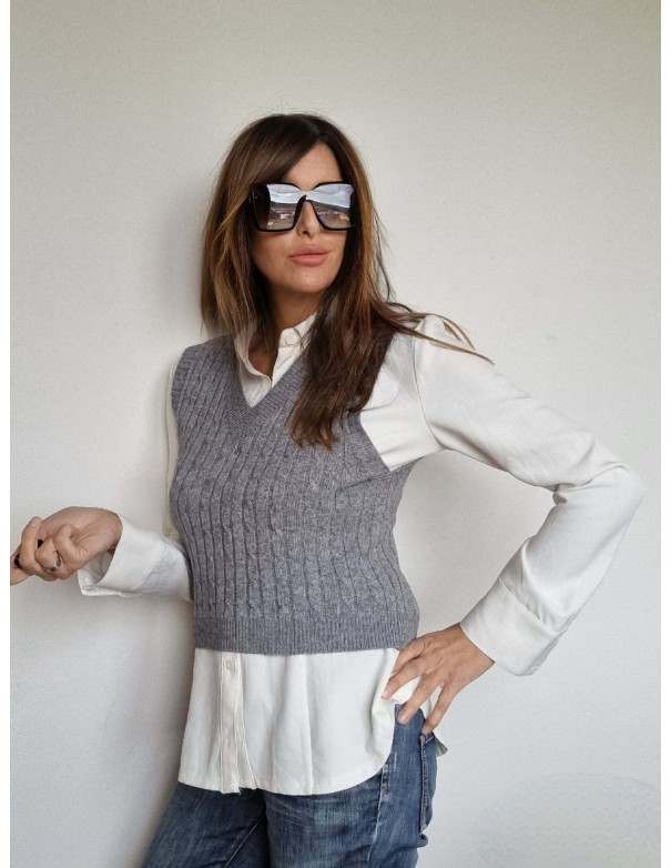 Gilet Avvitato Beige