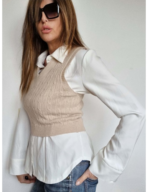 Gilet Avvitato Grigio