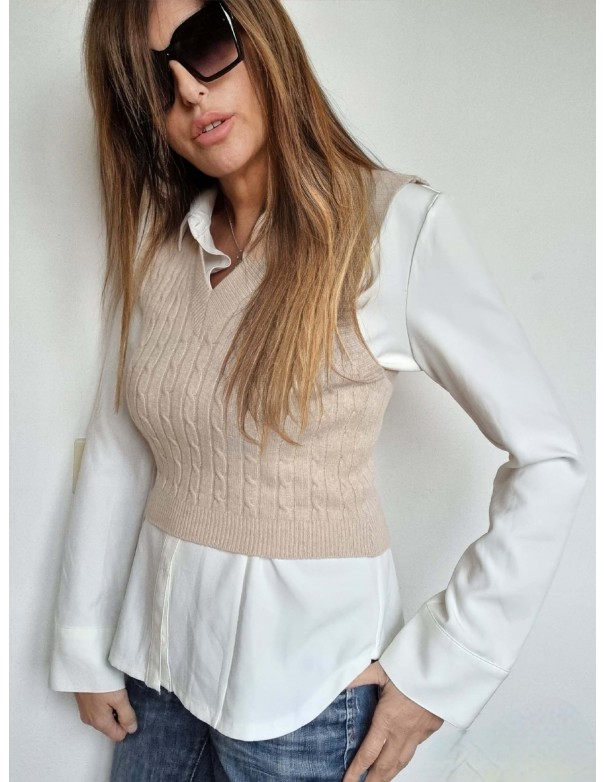Gilet Avvitato Grigio