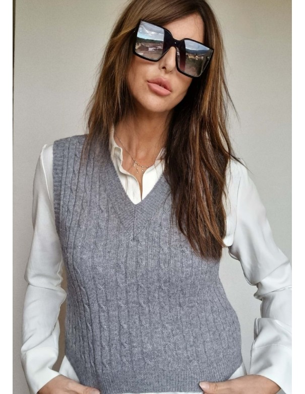 Gilet Avvitato Grigio