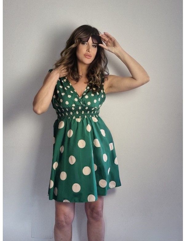 Abito verde pois beige
