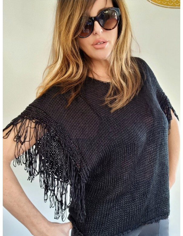 Maglia Nera con Frange