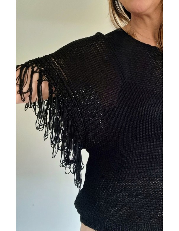Maglia Nera con Frange