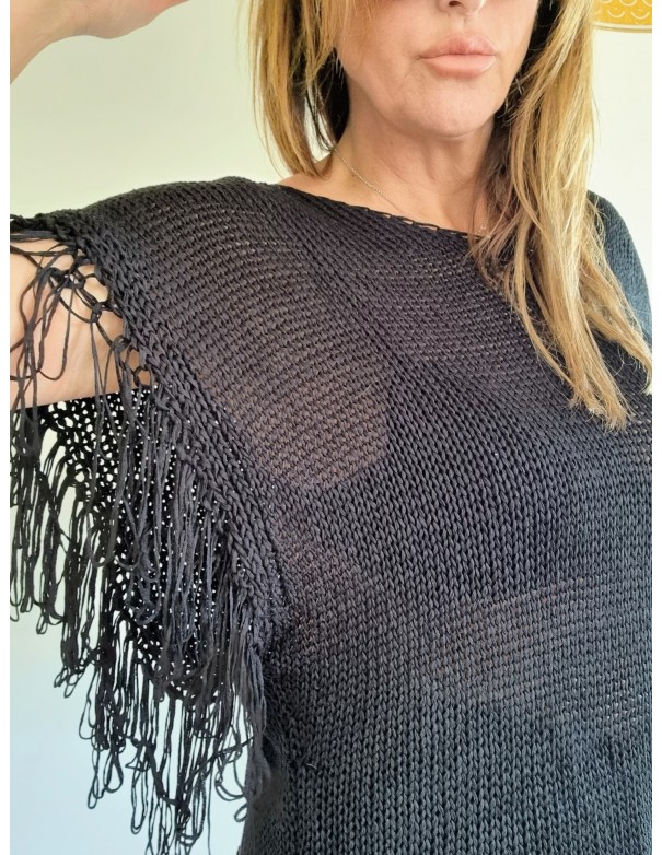 Maglia Nera con Frange