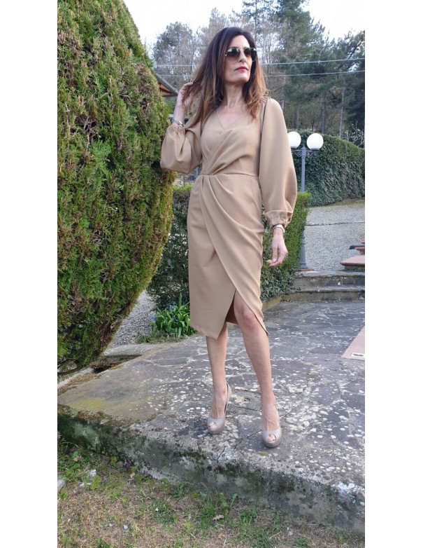 Abito Donna Incrociato Bianco o Beige