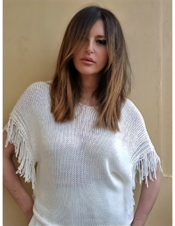 Maglia Bianca con Frange