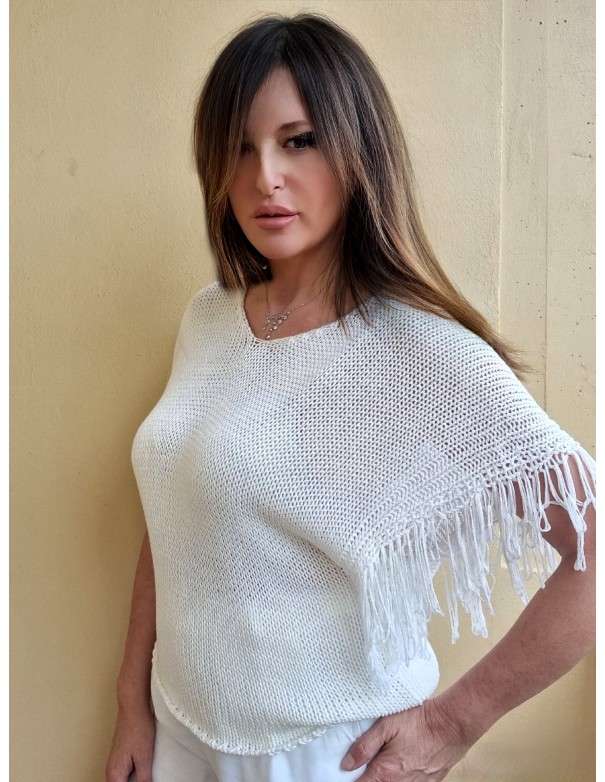 Maglia Bianca con Frange
