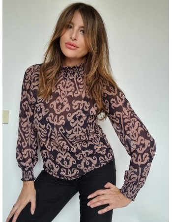 Camicia  Fantasia Nera e...