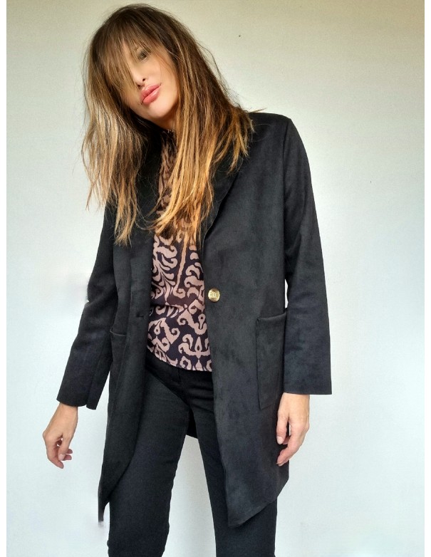 Camicia  Fantasia Nera e Color Cipria