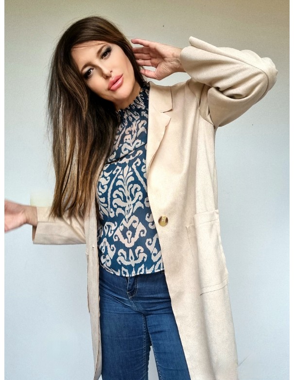 Camicia  Fantasia Verde Pavone e Beige