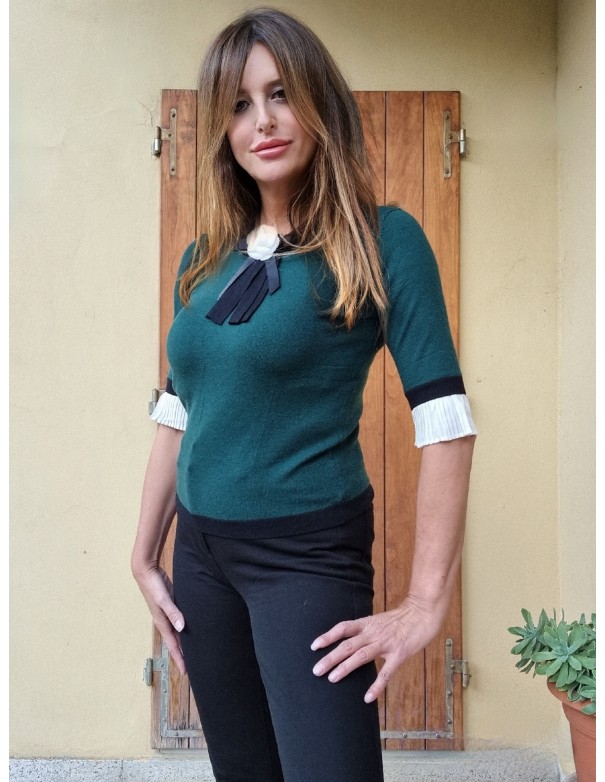 Maglia Giallo Ocra Manica con Gala