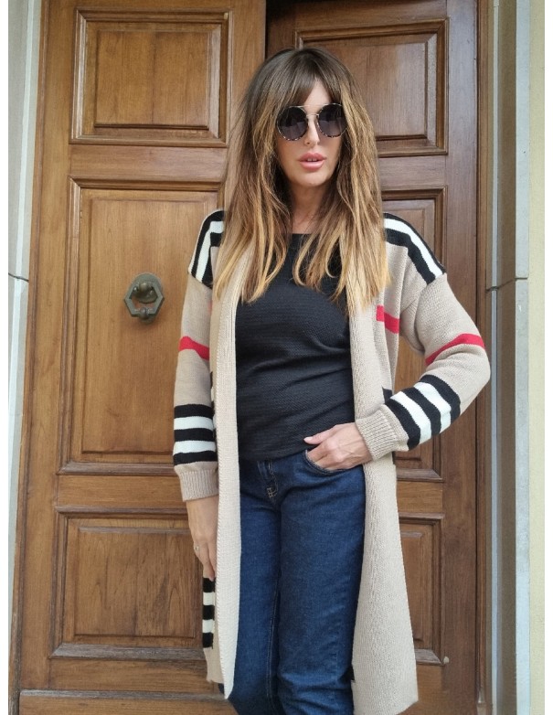 Maglia Beige Rigata