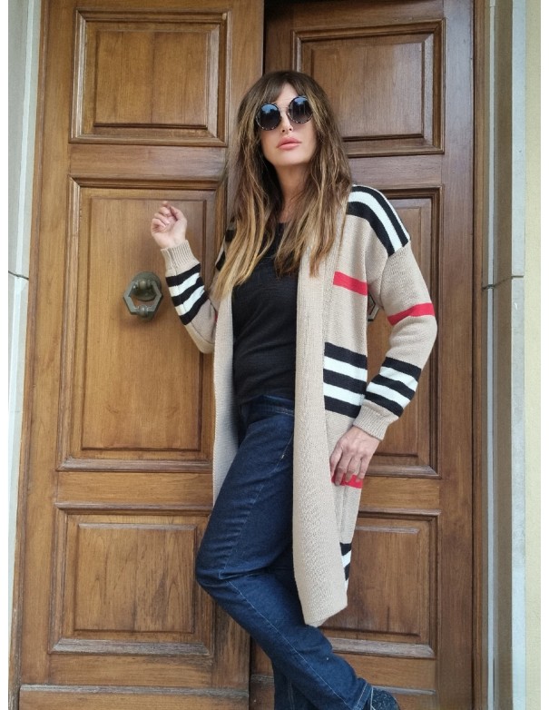 Maglia Beige Rigata