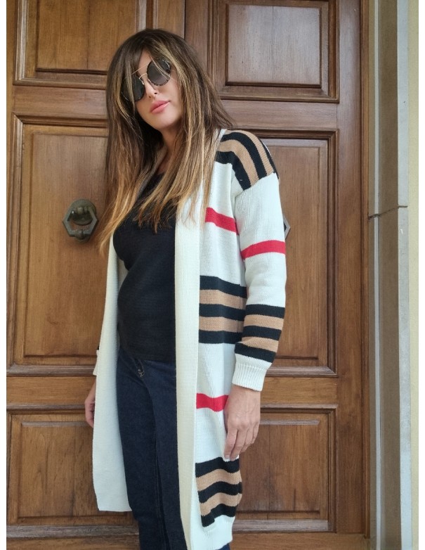 Maglia Donna Rigata Bianca