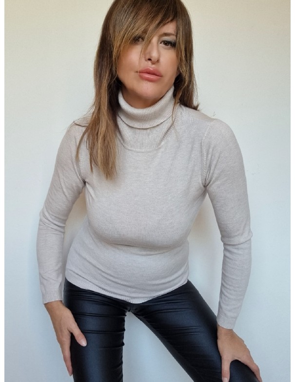 Lupetto Beige Chiaro Manica Lunga