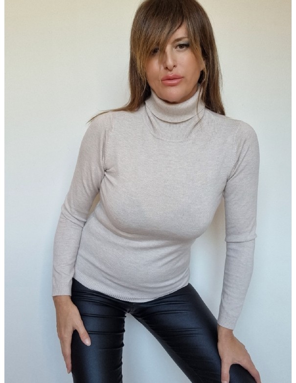 Lupetto Beige Chiaro Manica Lunga
