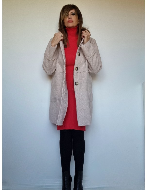 Cappotto Champagne con Cappuccio