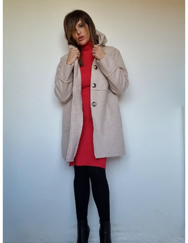 Cappotto Champagne con Cappuccio