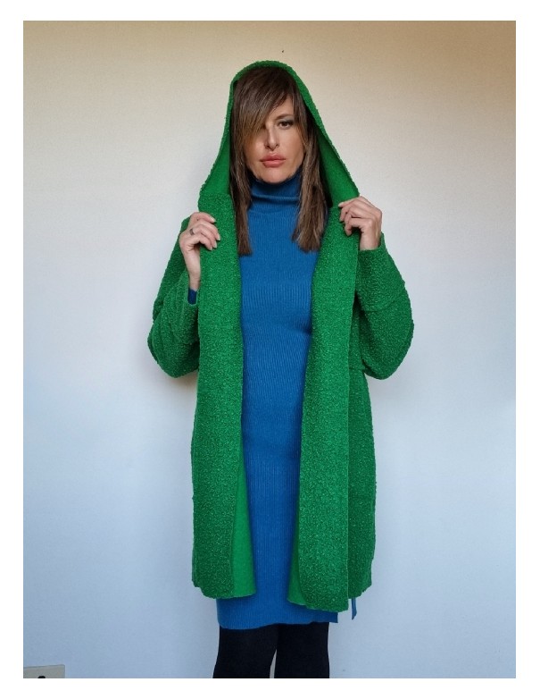 Cappotto Donna Verde con Cappuccio