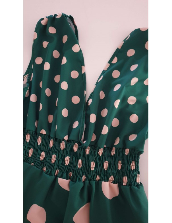 Abito verde pois beige