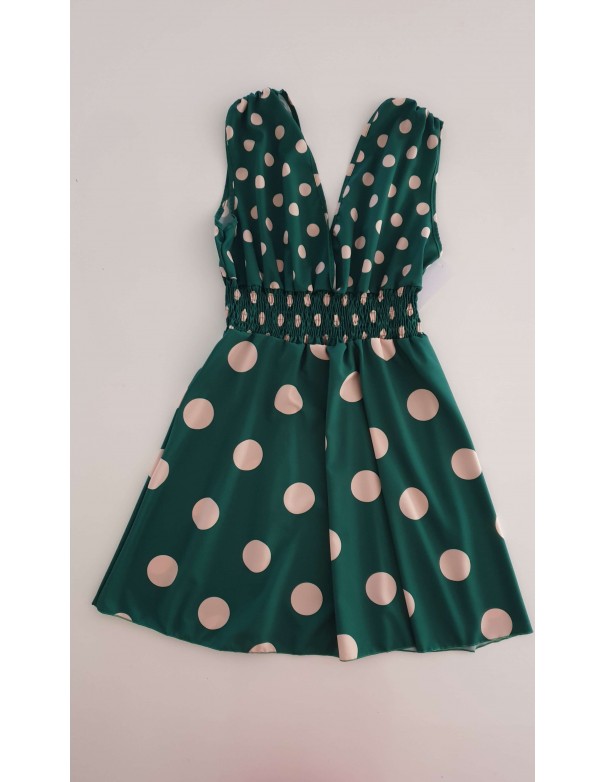 Abito verde pois beige
