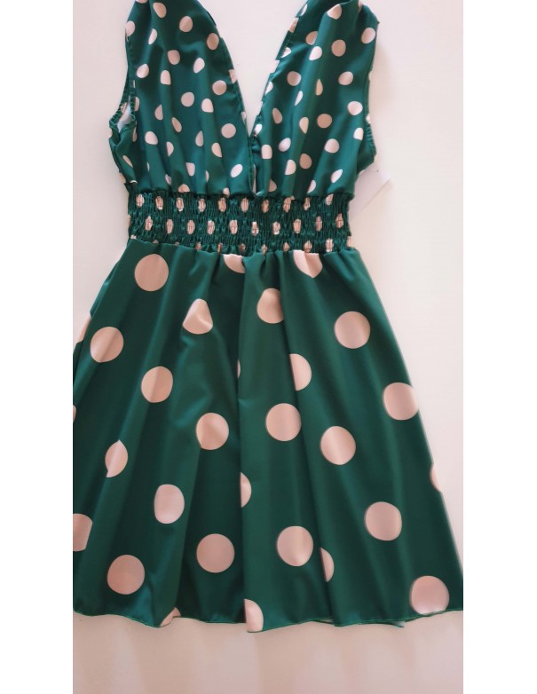 Abito verde pois beige
