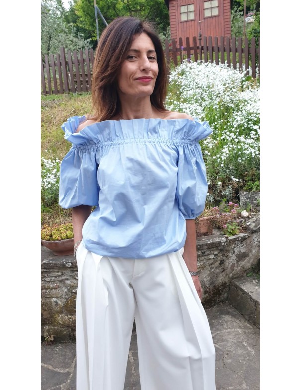 Camicia Elegante Gala Celeste