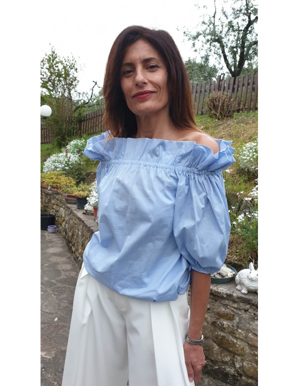 Camicia Elegante Gala Celeste