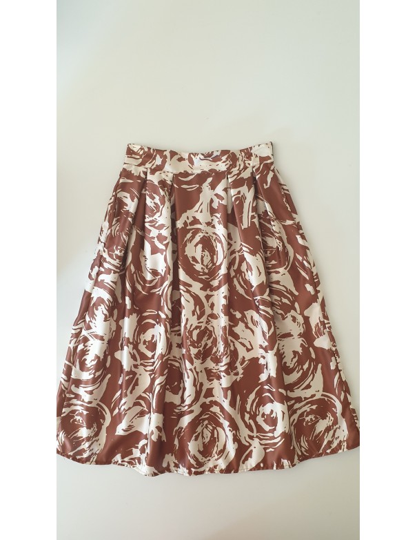 Gonna Fantasia Marrone Beige
